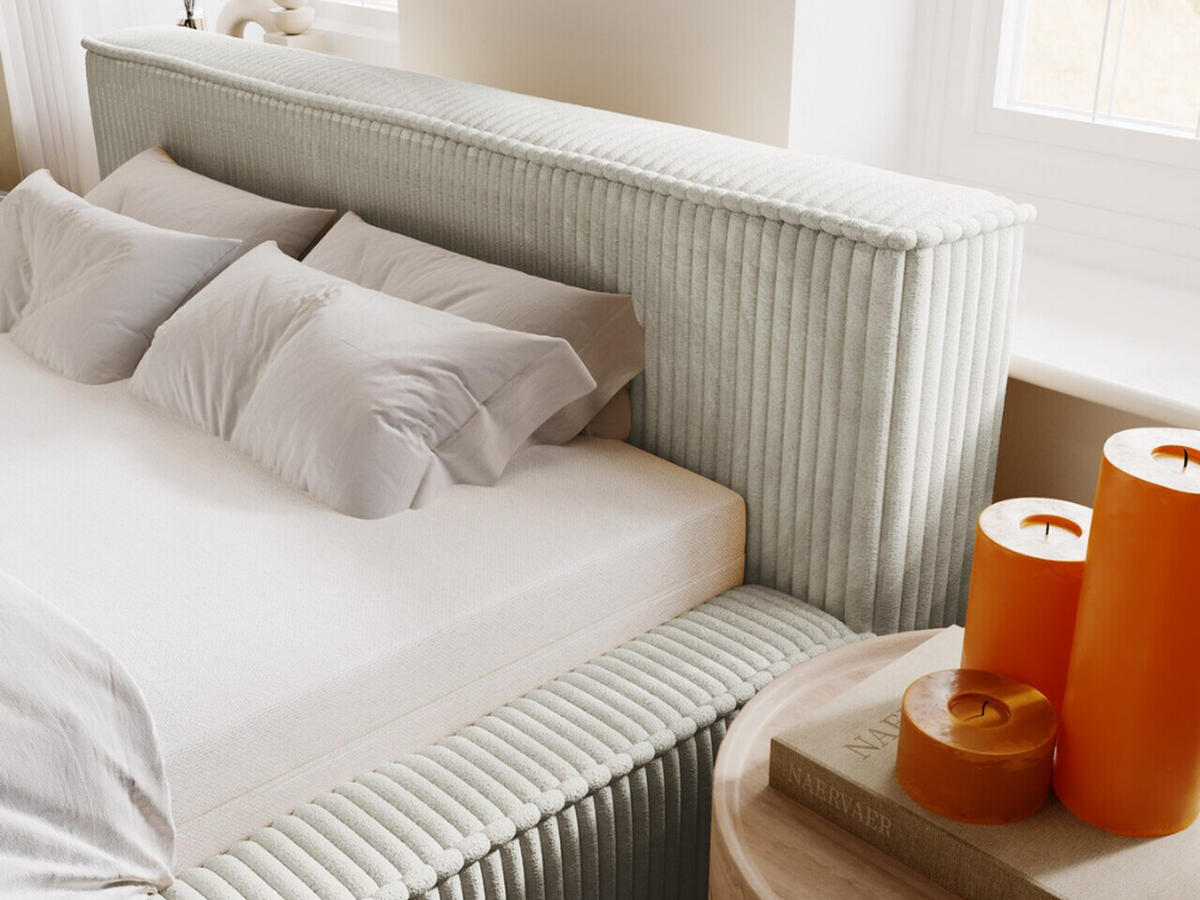 POLSTERBETT Lago 160x200 Hellgrau - Hellgrau, Textil (160/200cm) - Graingold