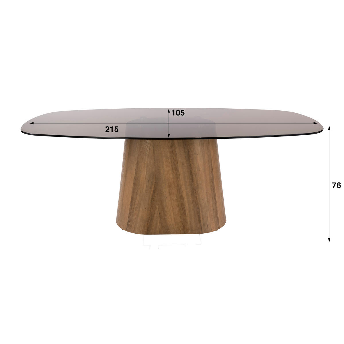 ESSZIMMERTISCH Centro Braun 105/215/76 cm - Braun, Glas (105/215/76cm) - Hoyz Collection