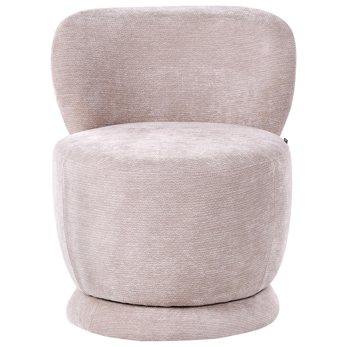 DREHSESSEL Chenillegewebe Beige Blomma - Hellgrün, Holz/Textil (60/72/63cm) - Beliani