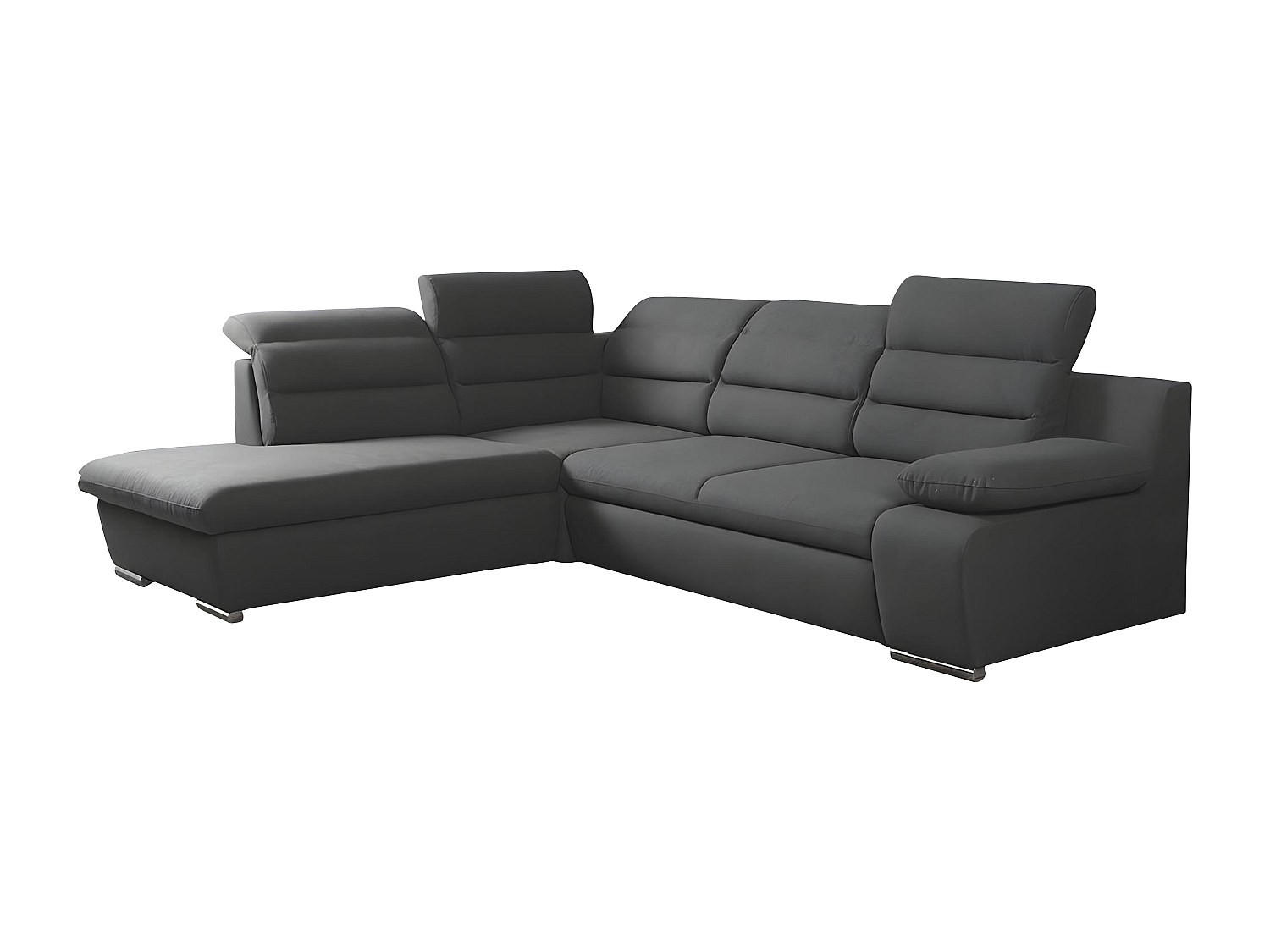 ECKSOFA mit Schlaffunktion PYLOS - Anthrazit - Ecke Links - Anthrazit, Textil (219/269cm) - Vente-Unique