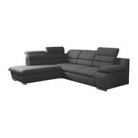 ECKSOFA mit Schlaffunktion PYLOS - Anthrazit - Ecke Links - Anthrazit, Textil (219/269cm) - Vente-Unique