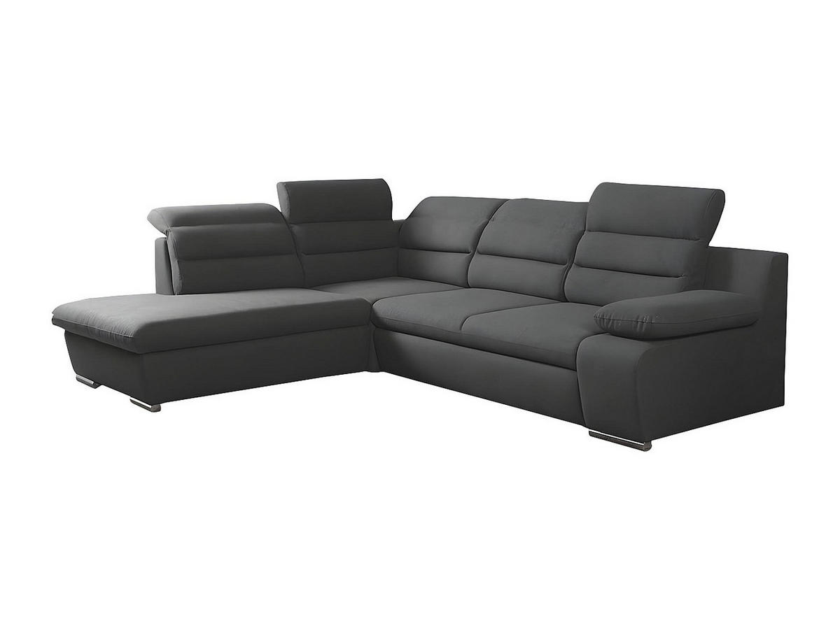 ECKSOFA mit Schlaffunktion PYLOS - Anthrazit - Ecke Links - Anthrazit, Textil (219/269cm) - Vente-Unique