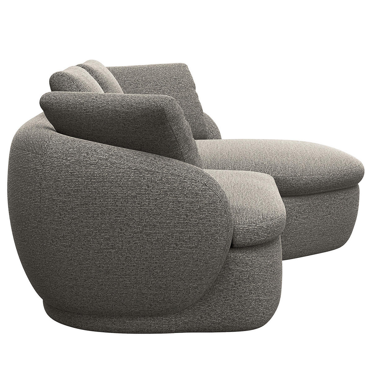 ECKSOFA mit Longchair - Schwarz/Grau, Kunststoff/Textil (217/146cm) - home24