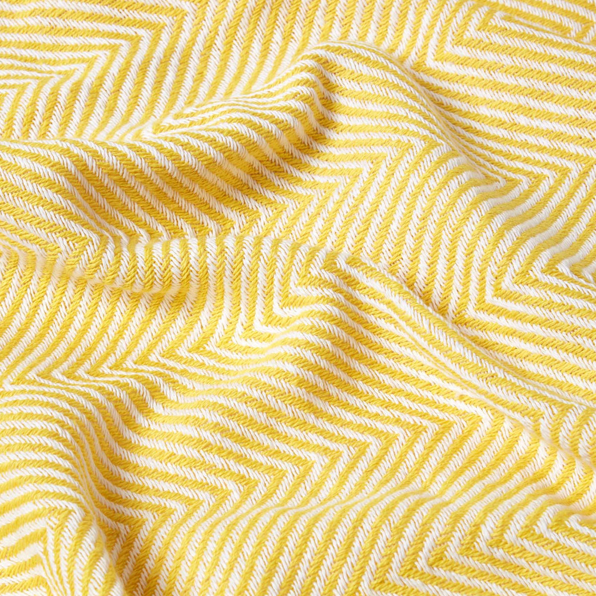 WOHNDECKE Halden 150/200 cm, Chevron-Muster 100% Baumwolle - Gelb, Textil (150/200cm) - Homescapes