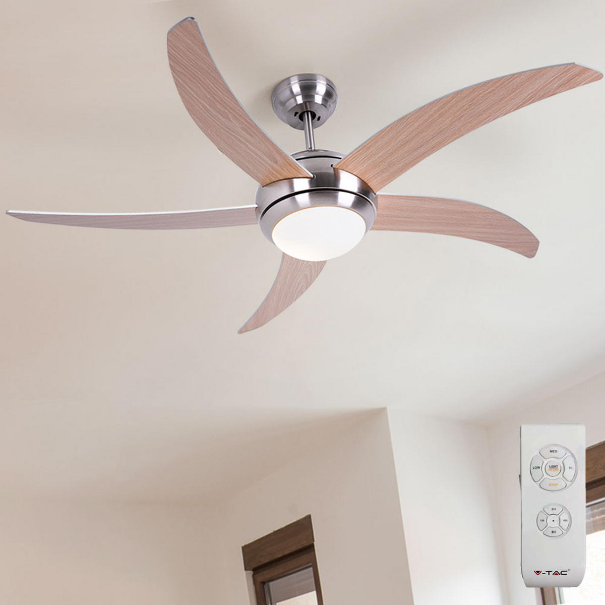 LED DECKENLEUCHTE Deckenventilator Braun - Braun, Metall (132/41/41cm)