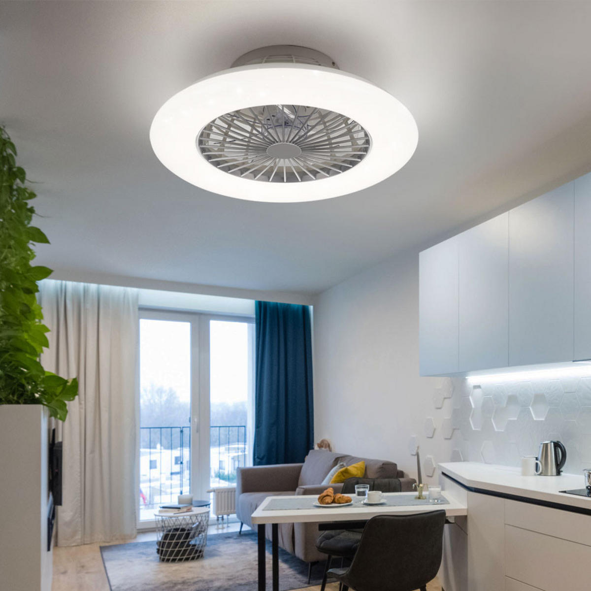 LED DECKENLEUCHTE Metall Weiß - Weiß, Metall (50/50/16.8cm)