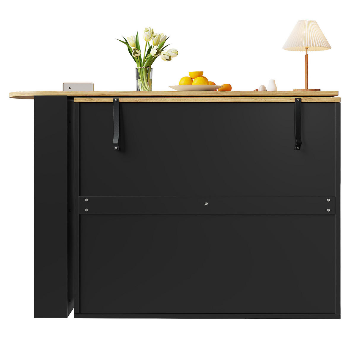 BARTISCH DE-38543 ausziehbar 138-204 cm 360° drehbar Holzmaserung - Schwarz, Holzwerkstoff (39/138/104cm) - ComfortXL