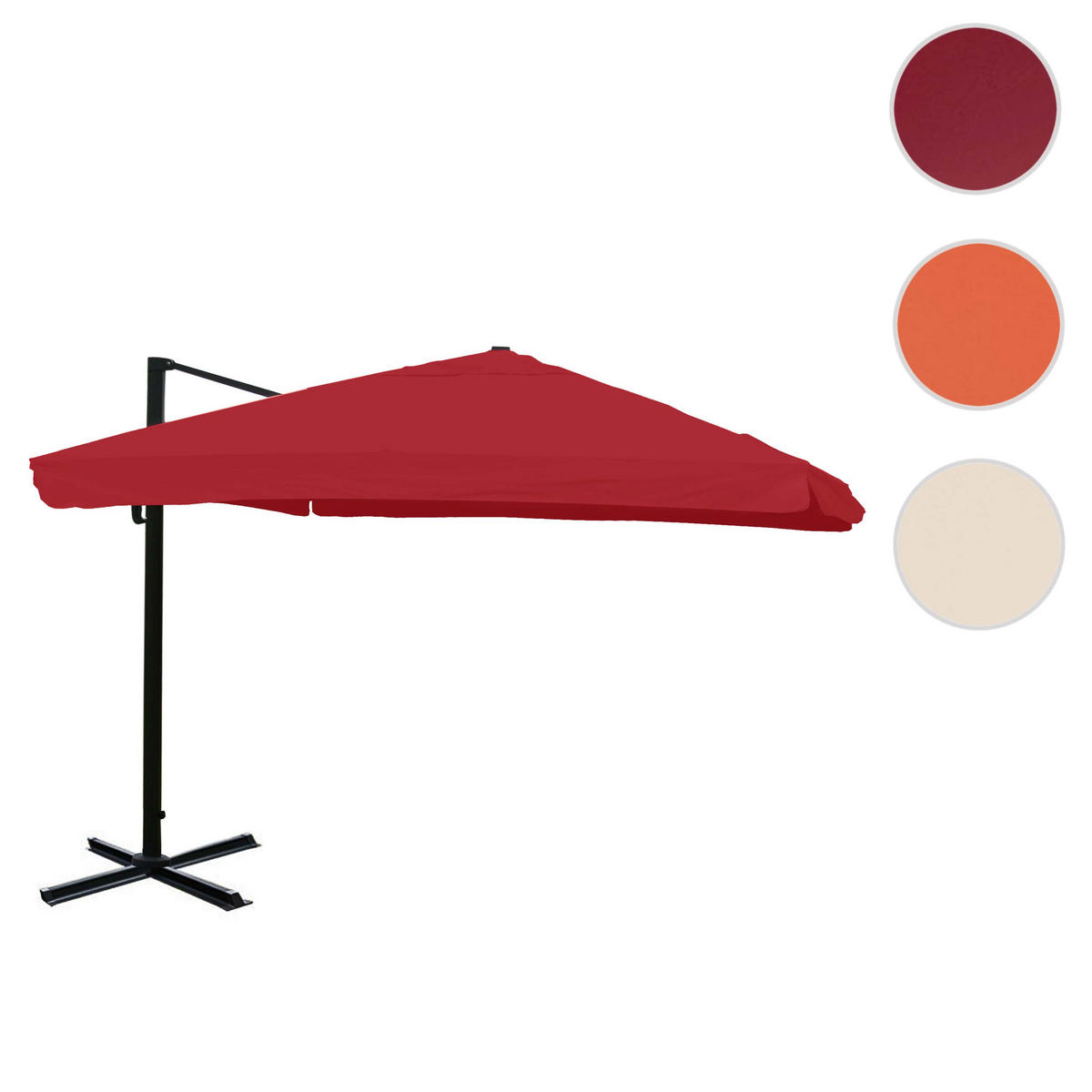 AMPELSCHIRM I Bordeaux 300/300 cm - Bordeaux, Textil (360/300cm) - MCW