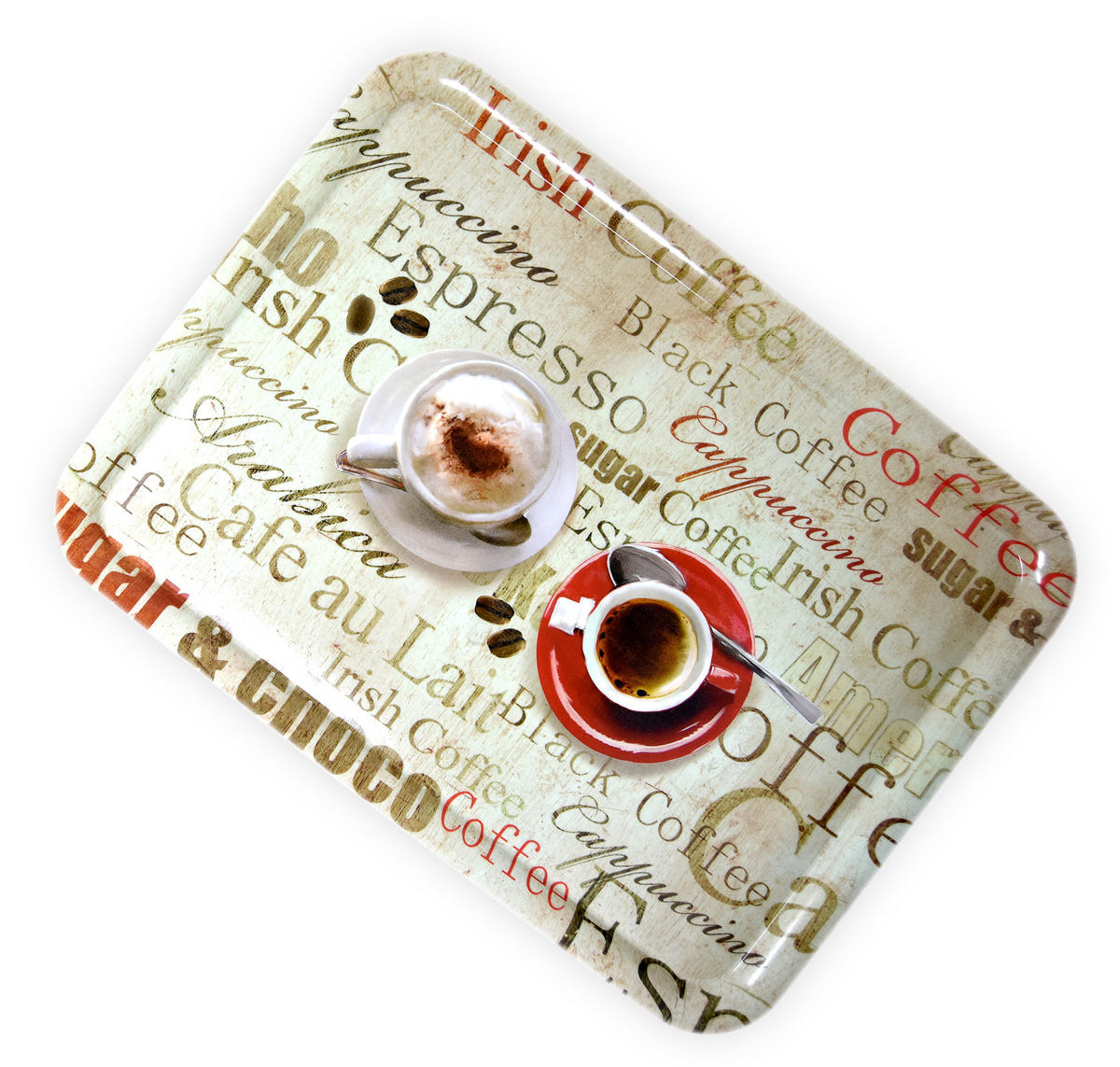 TABLETT Espresso, rechteckige Melamin Serviertablett 50x37 cm - Braun, Kunststoff (37/2/50cm) - Lashuma