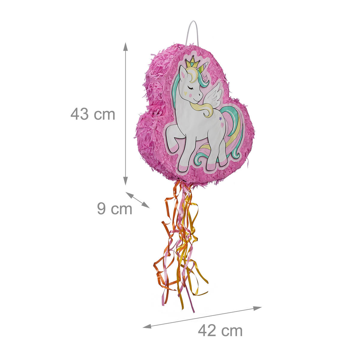 PINATA - Pink, Papier/Wellpappe (42/43/9cm) - Relaxdays