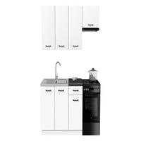 KÜCHENZEILE 170 cm mit Arbeitsplatte - SIMPLY Z23 - in Weiß Matt - Schwarz/Weiß, Holz/Holzwerkstoff (170/212/53cm)