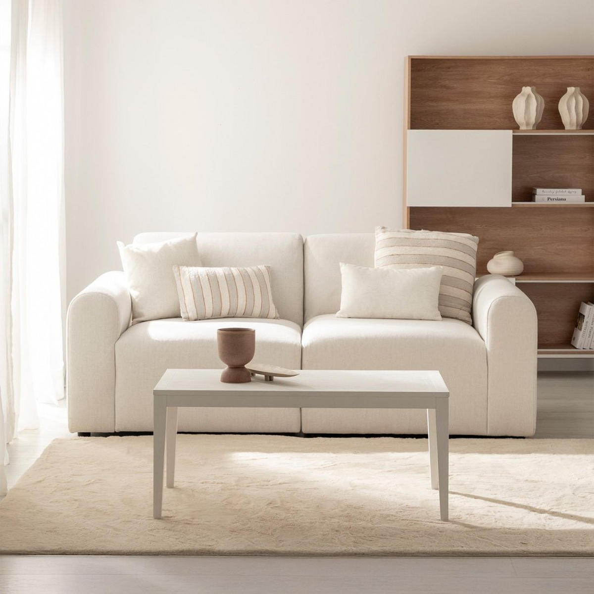 COUCHTISCH FESTER Mara Weiß 100 cm x 45 cm - Weiß, Holzwerkstoff (50/100/45cm)