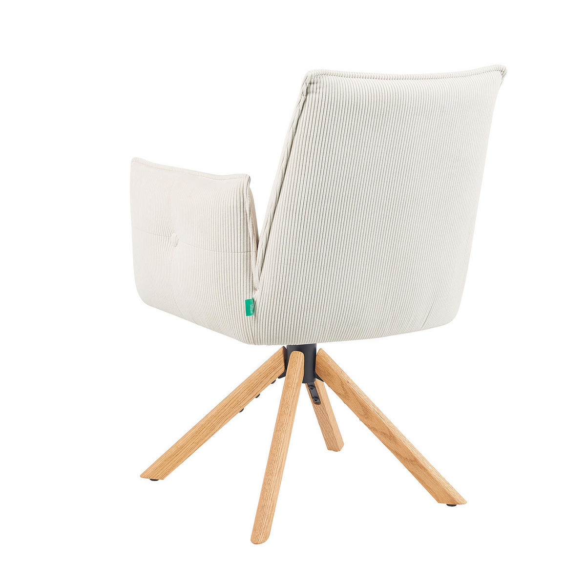 ARMLEHNSTUHL Mika-Paul - Honigeiche/Creme, Eichenholz/Holz (60/88/63cm) - DUBI Möbel