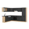 ECKKÜCHE R-Line Anthrazit Landhaus/Goldkraft Eiche 287 x 60 cm , AP Anthrazit - Honigeiche/Anthrazit, Holzwerkstoff (287/81.6/60cm) - Vicco