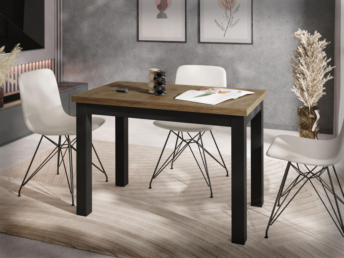 ESSTISCH Arden rechteckig, Eiche Braun Rustikal 100/60/73 cm - Alteiche/Schwarz, Holz/Holzwerkstoff (100/60/73cm) - WFL GROUP