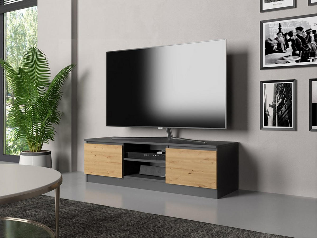 TV SKRINKA - antracitová, kompozitné drevo (120/36/40cm) - RAUMHIRSCH FURNITURE