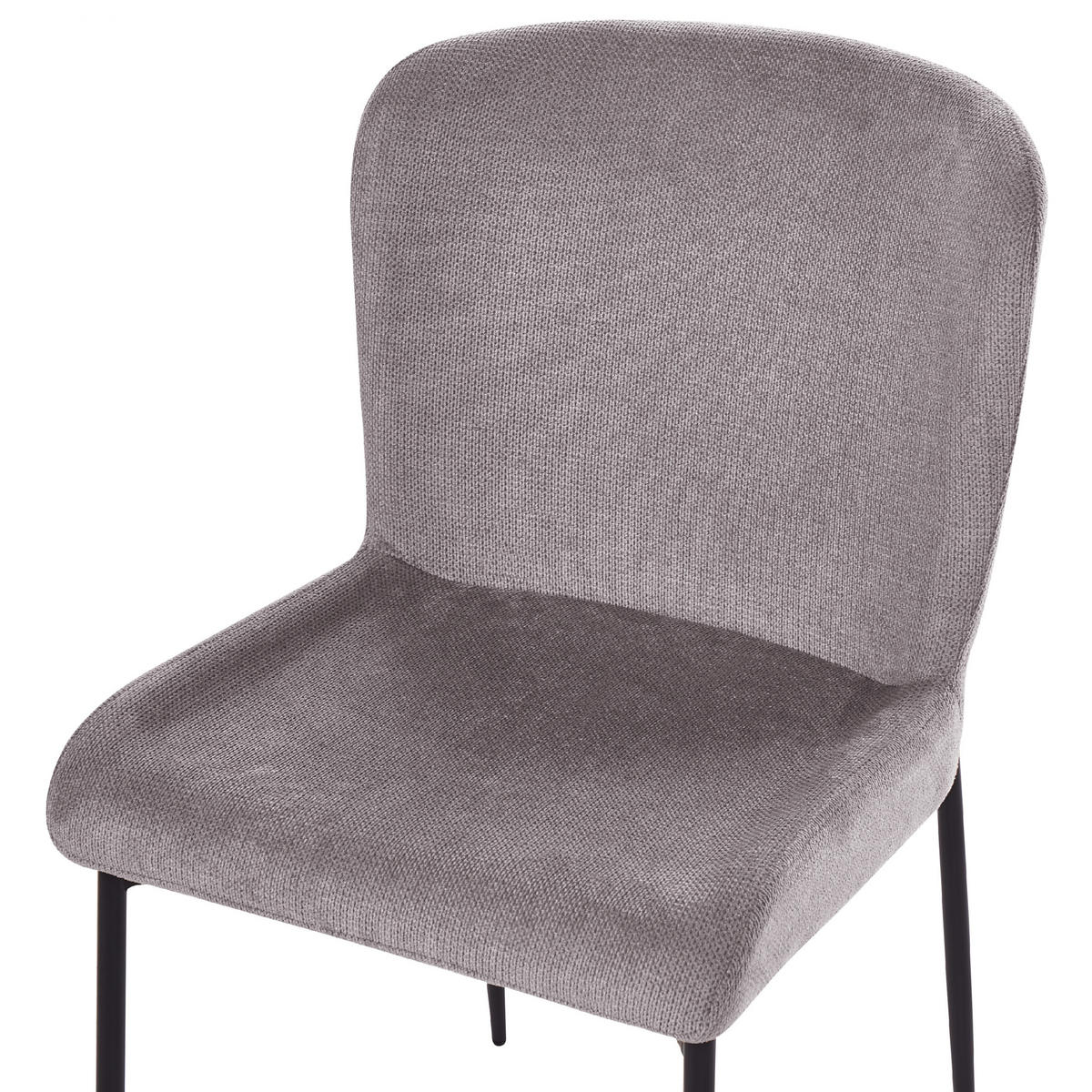 ESSZIMMERSTUHL 2er-Set Polsterbezug Grau Ada - Grau, Textil/Metall (49/82/48cm) - Beliani