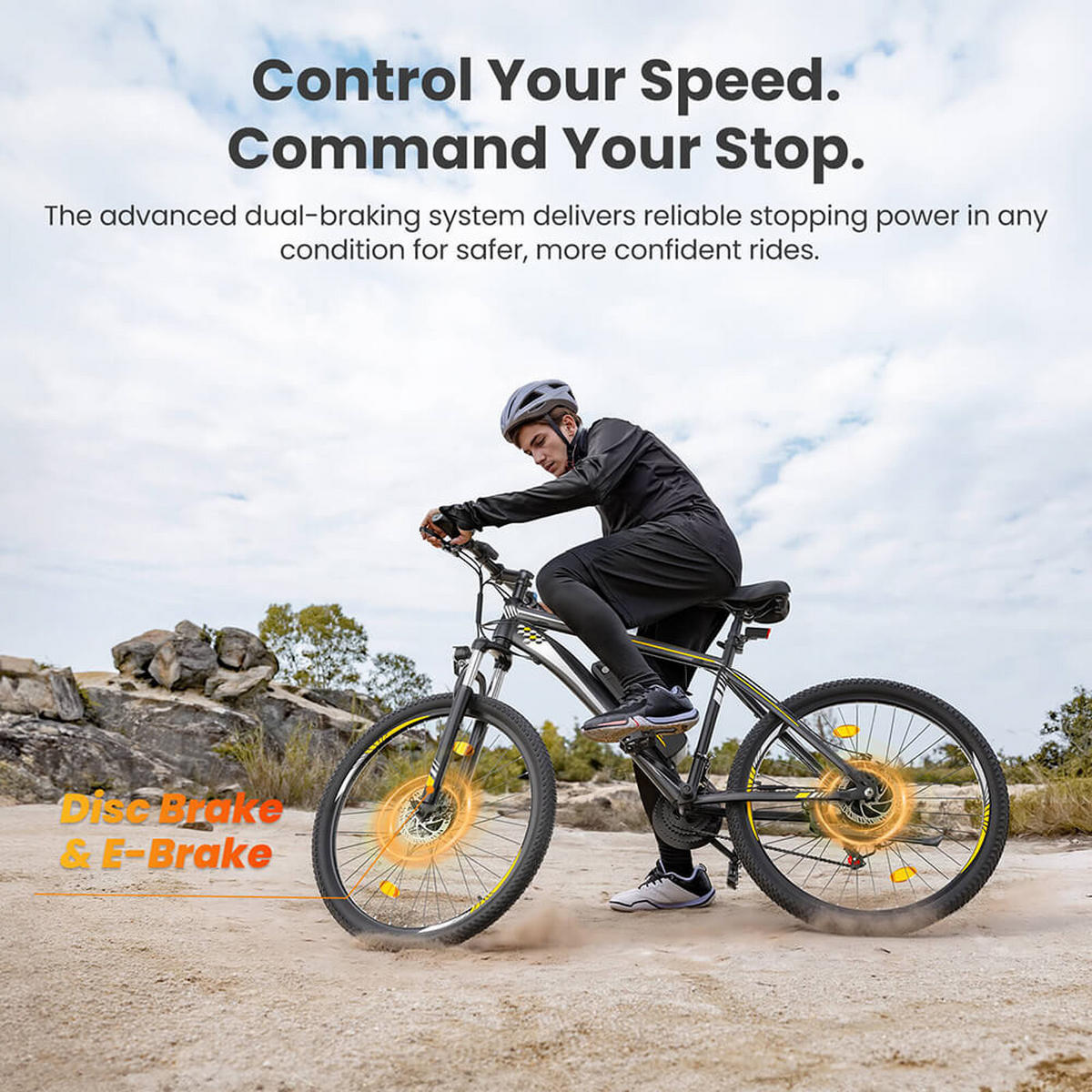 E-BIKE Touroll U1 26 – 65km Reichweite, 250W Motor, Shimano 21-Gang, 26 Zoll - Graphitfarben, Metall (103cm)