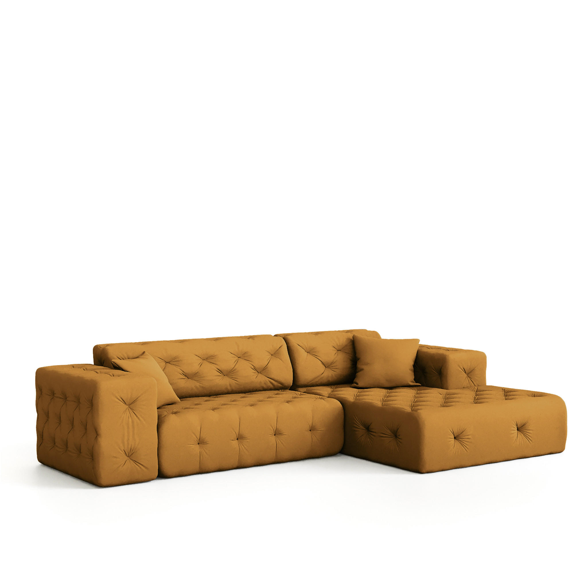 Fun Möbel Ecksofa Dunkelgelb 266x171 cm