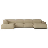 ROHOVÁ pohovka Sellmo, 366 cm - čierna/cappuccino, textil/plast (370/184cm) - Selsey