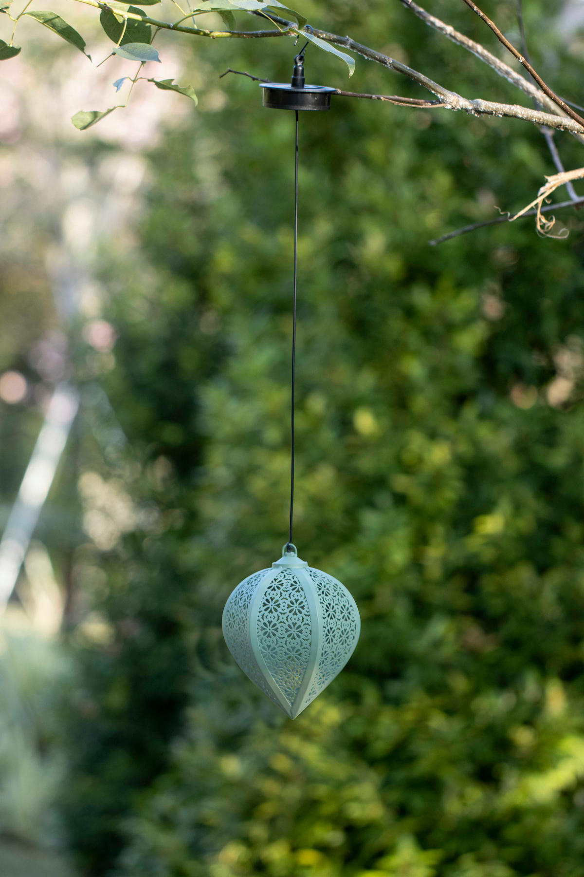 LED-SOLAR-HÄNGELEUCHTE - wetterfest mit Dämmerungssensor und Schattenspiel in Grün - Grün, Metall (15.5/15.5/76cm) - Northpoint