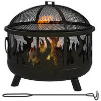 FEUERSCHALE, Metall, Schwarz - Schwarz, Metall (61/55/61cm) - Outsunny