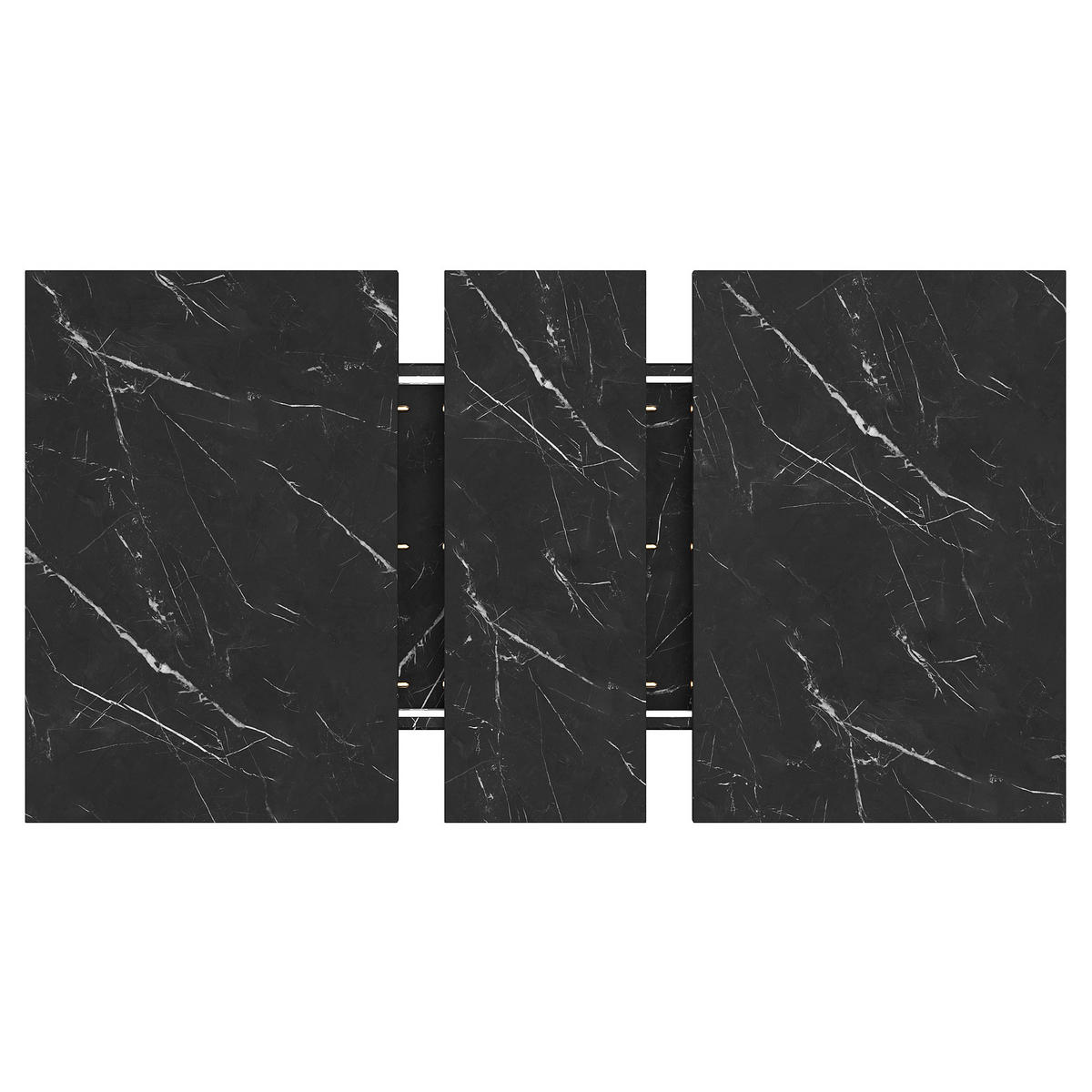 ESSTISCH Teleskop 110-140x80Cm Marmoroptik Schwarz - Schwarz, Holzwerkstoff (80/110/75cm) - FLIEKS