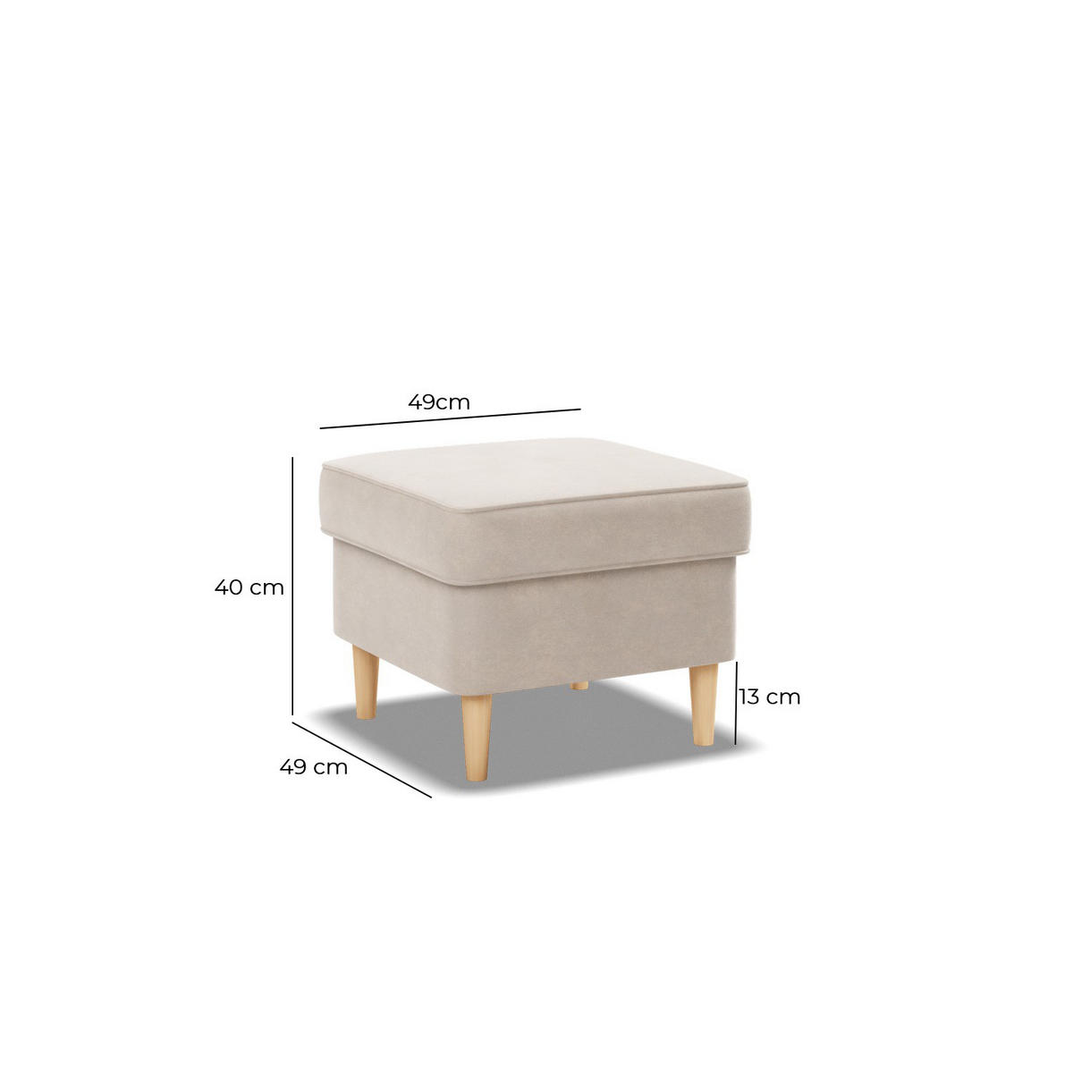 FUSSHOCKER FÜR SESSEL VELO, Beige - Beige, Textil (49/40/49cm)