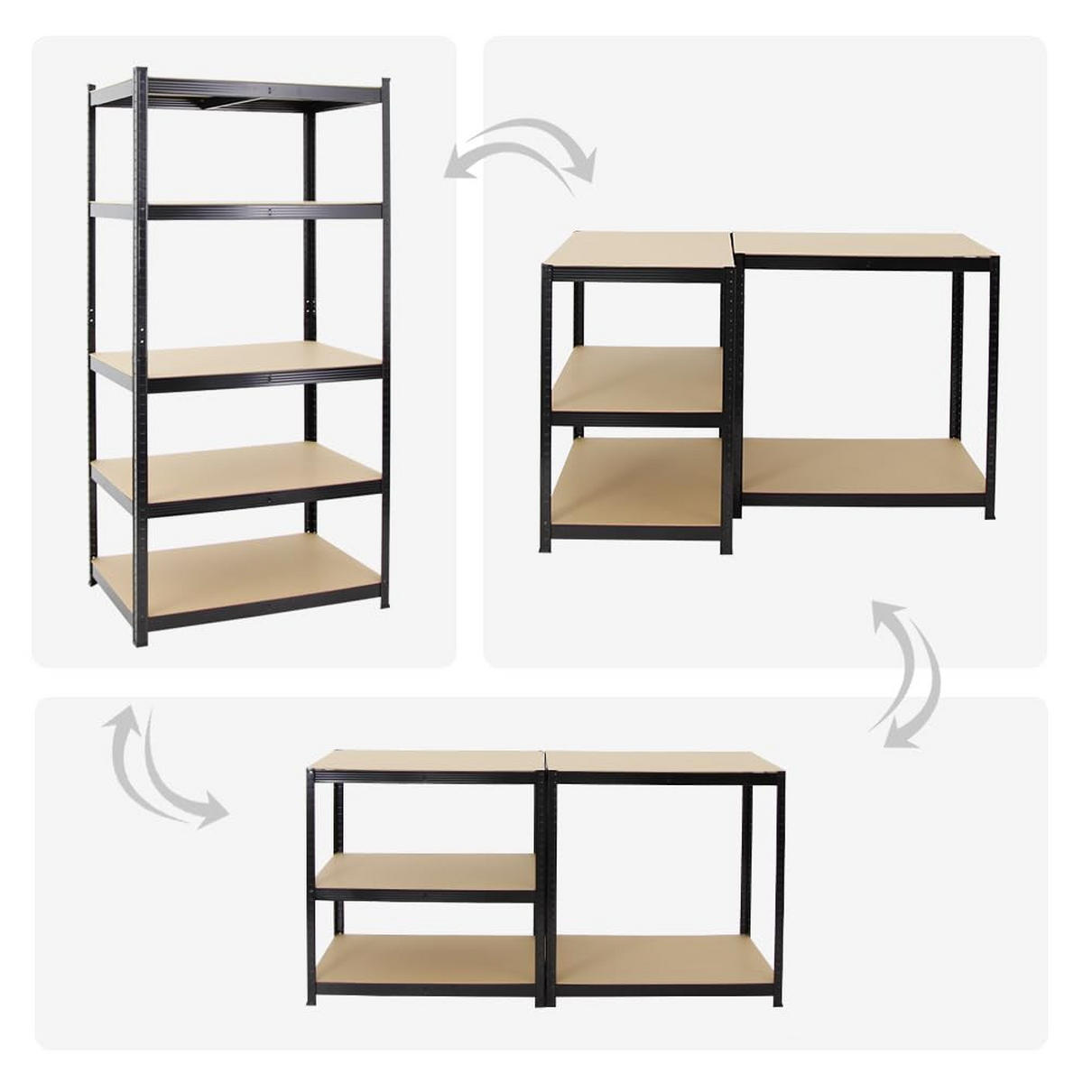 SCHWERLASTREGAL Taurus 2er-Set mit 2x 180x120x60 cm Fachlast 175 kg Schwarz - Schwarz, Metall (240/180/60cm) - PROREGAL