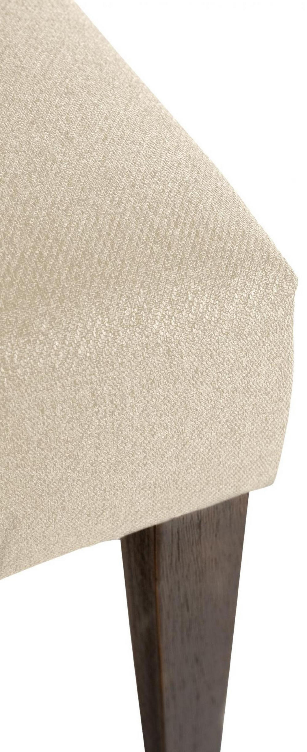 STUHL Stoff creme - Walnussfarben/Creme, Holz/Textil (45/98/63cm) - CLP