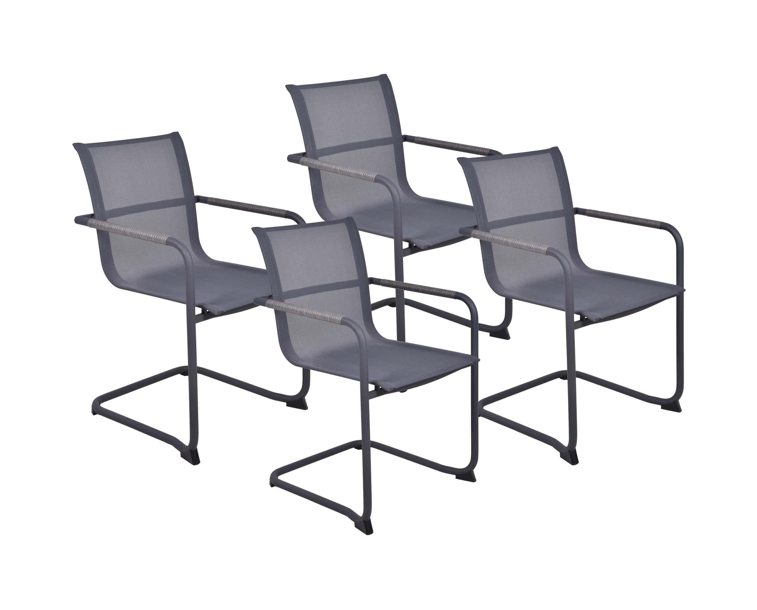 GARTENSTUHL 4er Set Boris Freischwinger - Grau, Kunststoff (57/89/59cm) - DELUKE