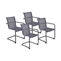 GARTENSTUHL 4er Set Boris Freischwinger - Grau, Kunststoff (57/89/59cm) - DELUKE