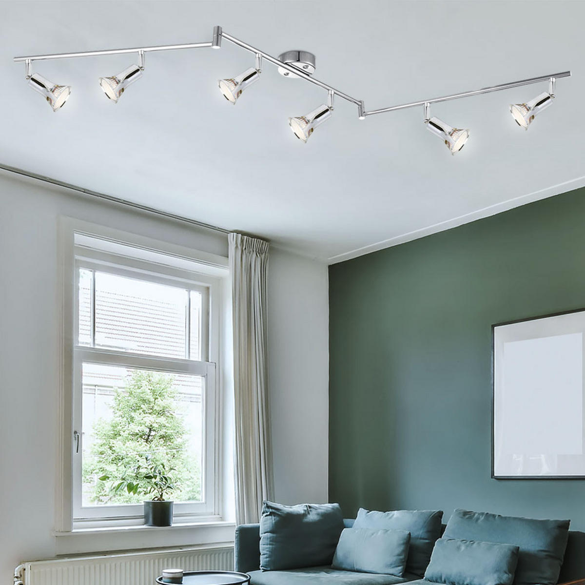 LED DECKENLEUCHTE DANTE Silber Chrom - Silberfarben, Metall (145/8.5/17.5cm) - Globo Lighting