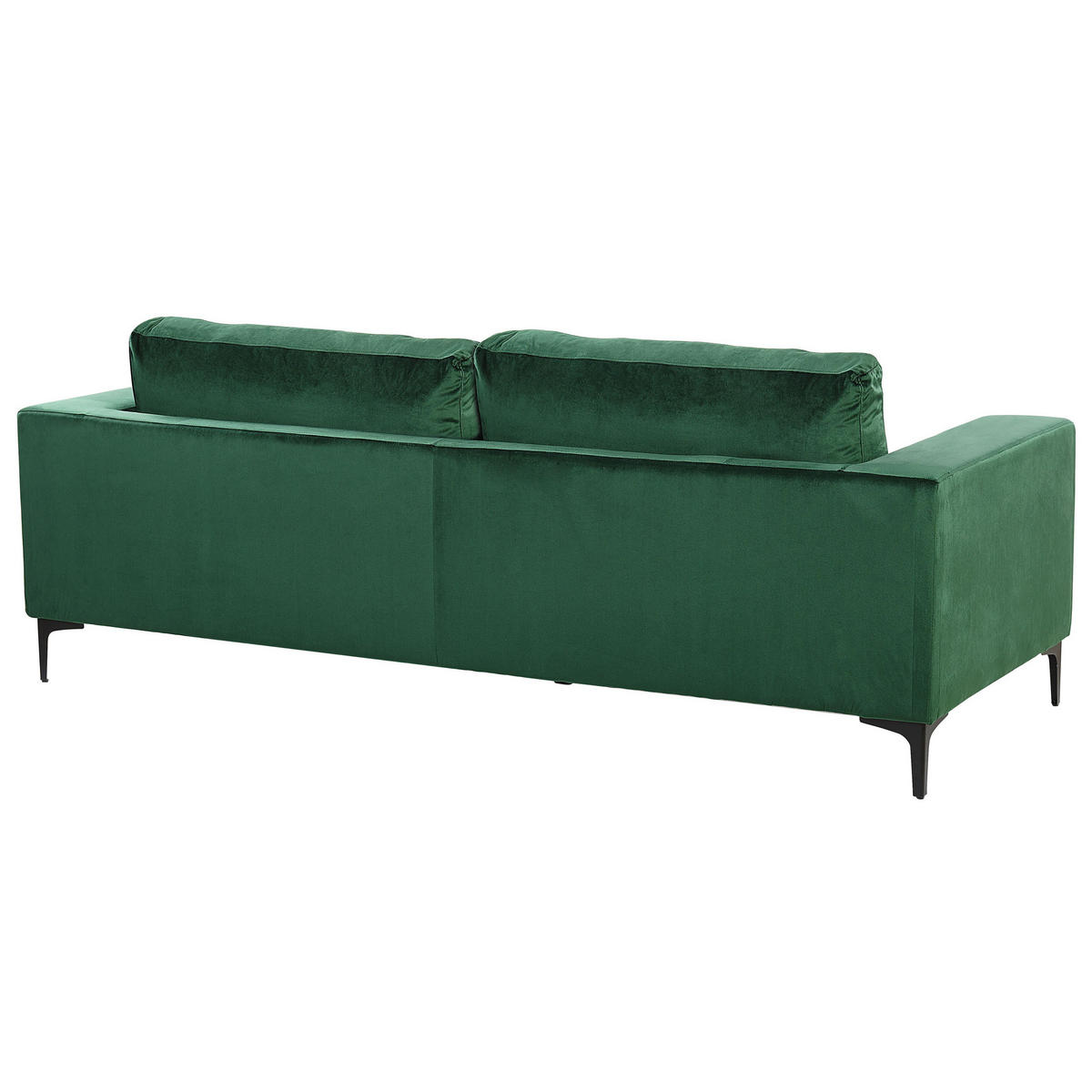 3-SITZER-SOFA Samtstoff grün Vadstena - Schwarz/Grün, Textil (215/82/87cm) - Beliani