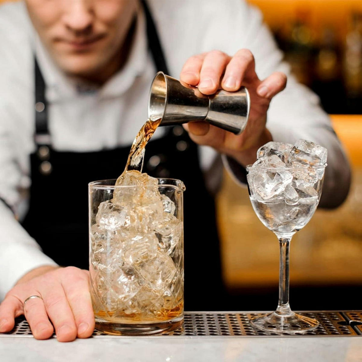 MESSBECHER Cocktail 2cl/4cl Edelstahl - Silberfarben, Metall (3.7/3.7/7.5cm)