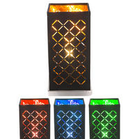 LED TISCHLEUCHTE CLARKE Schwarz Gold - Schwarz, Textil (11/11/25cm)