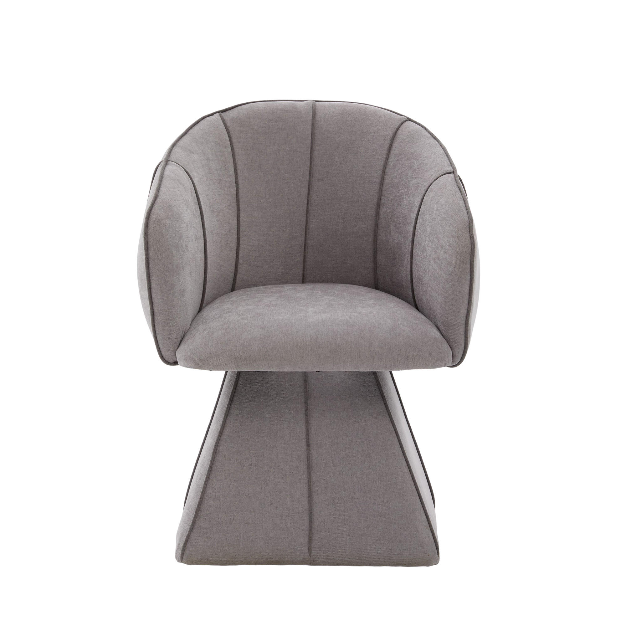 DREHSTUHL 360° Chenille Ergonomischer Sessel Wohnzimmer & Schlafzimmer - Grau, Textil (56/74.5/54cm) - Urban Meuble
