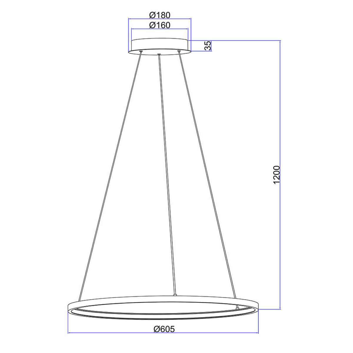 LED HÄNGELEUCHTE RALPH Schwarz - Schwarz, Metall (60/60/120cm) - Globo Lighting