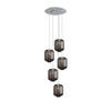 GALERIELEUCHTE Velo 5-flammig Rauch Ø 25cm - Anthrazit/Weiß, Glas (25/25/27cm) - s.luce