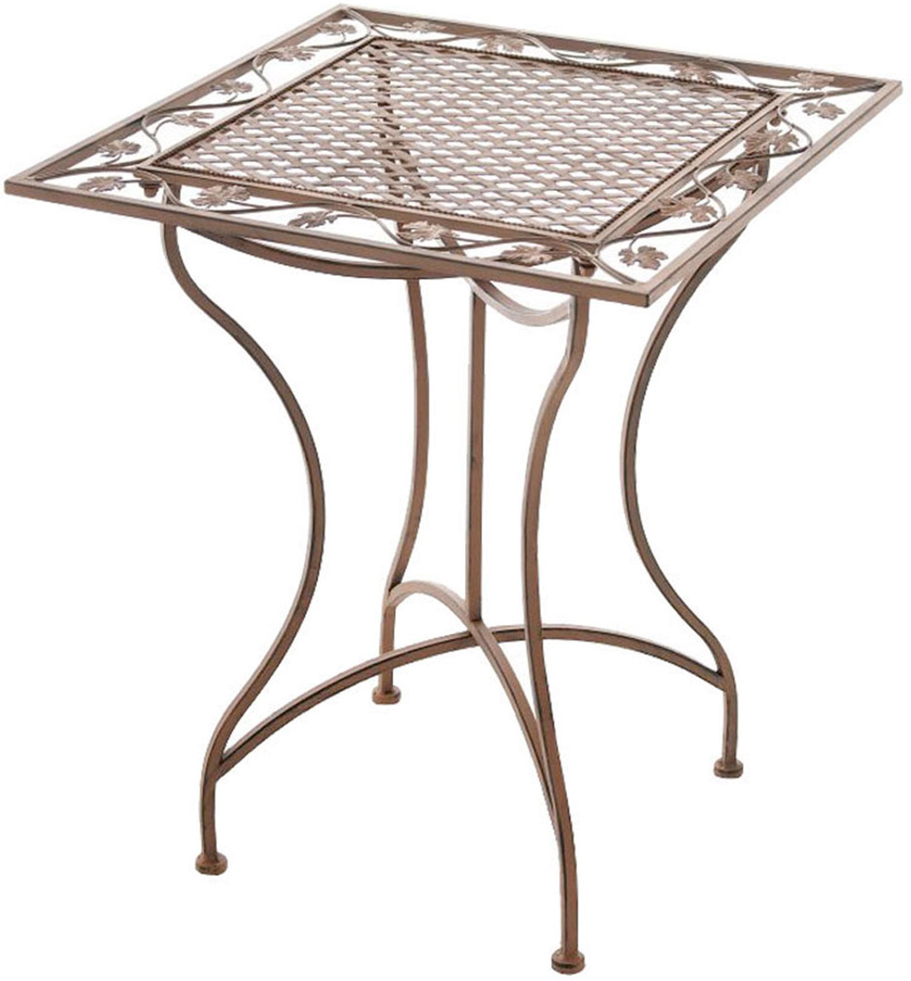 GARTENTISCH Finn Vintage 60x60x72cm Metall Antik-Braun Balkontisch - Braun, Metall (60/60/72cm) - DELUKE