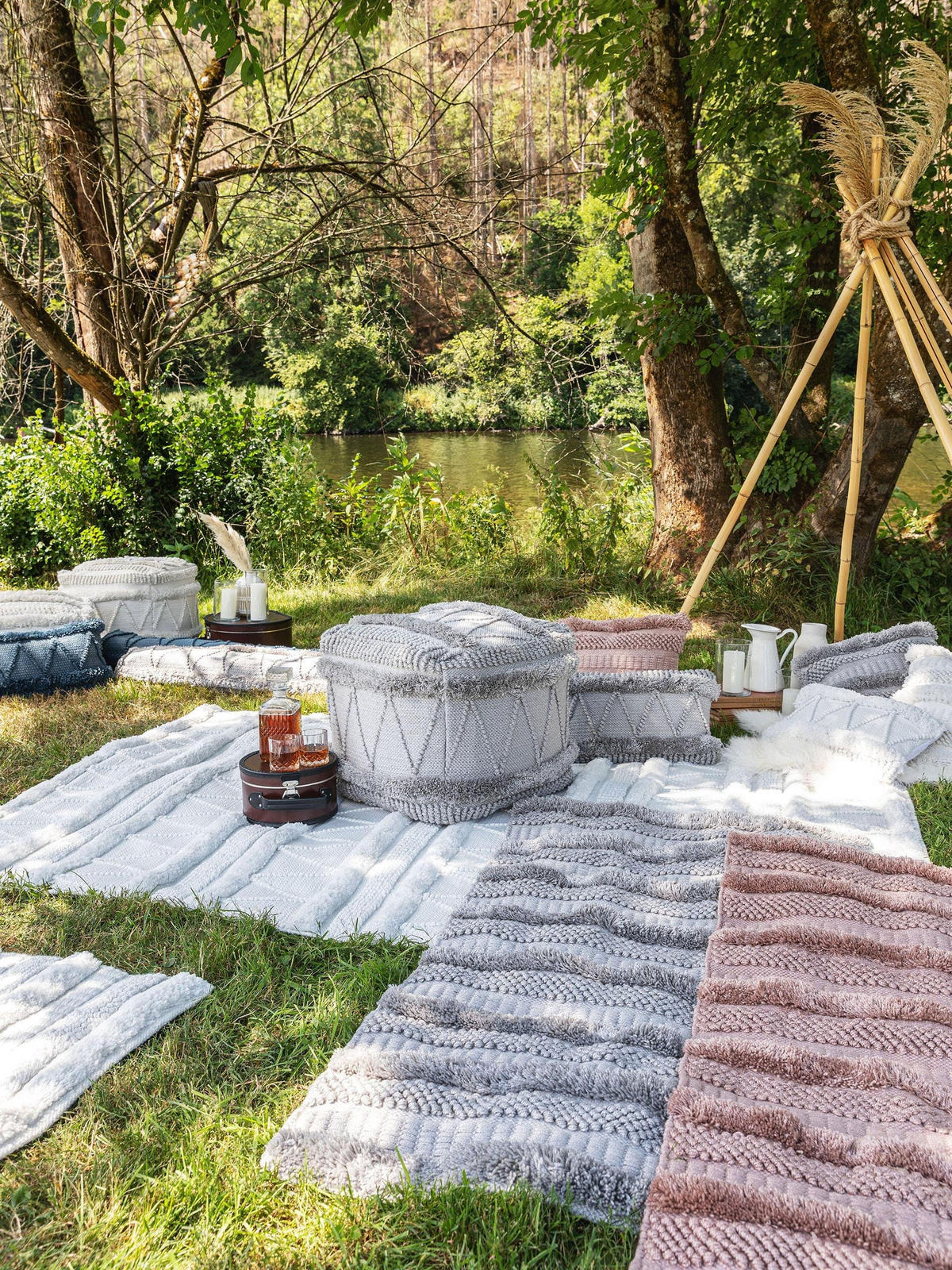 TEPPICH aus recyceltem Material Toni Ivory 200x300 cm - Creme, Textil (200/300cm) - benuta Pure