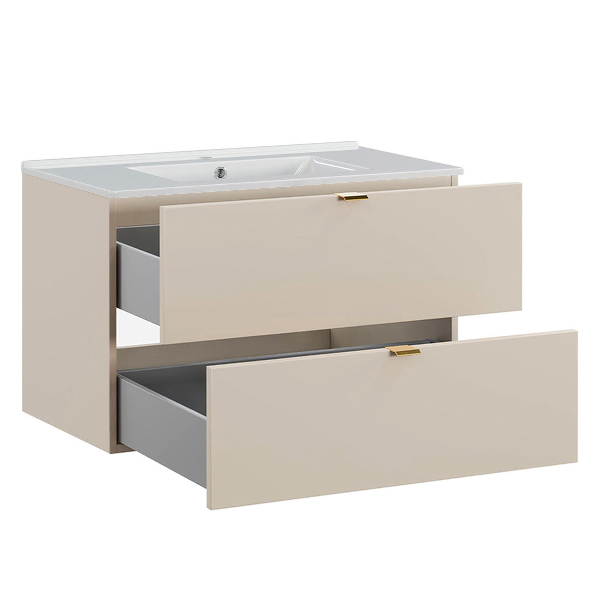 BADMÖBEL 80cm Azel 2er-Set Kaschmir - Beige, Holzwerkstoff (80/50/46cm) - Petits-meubles