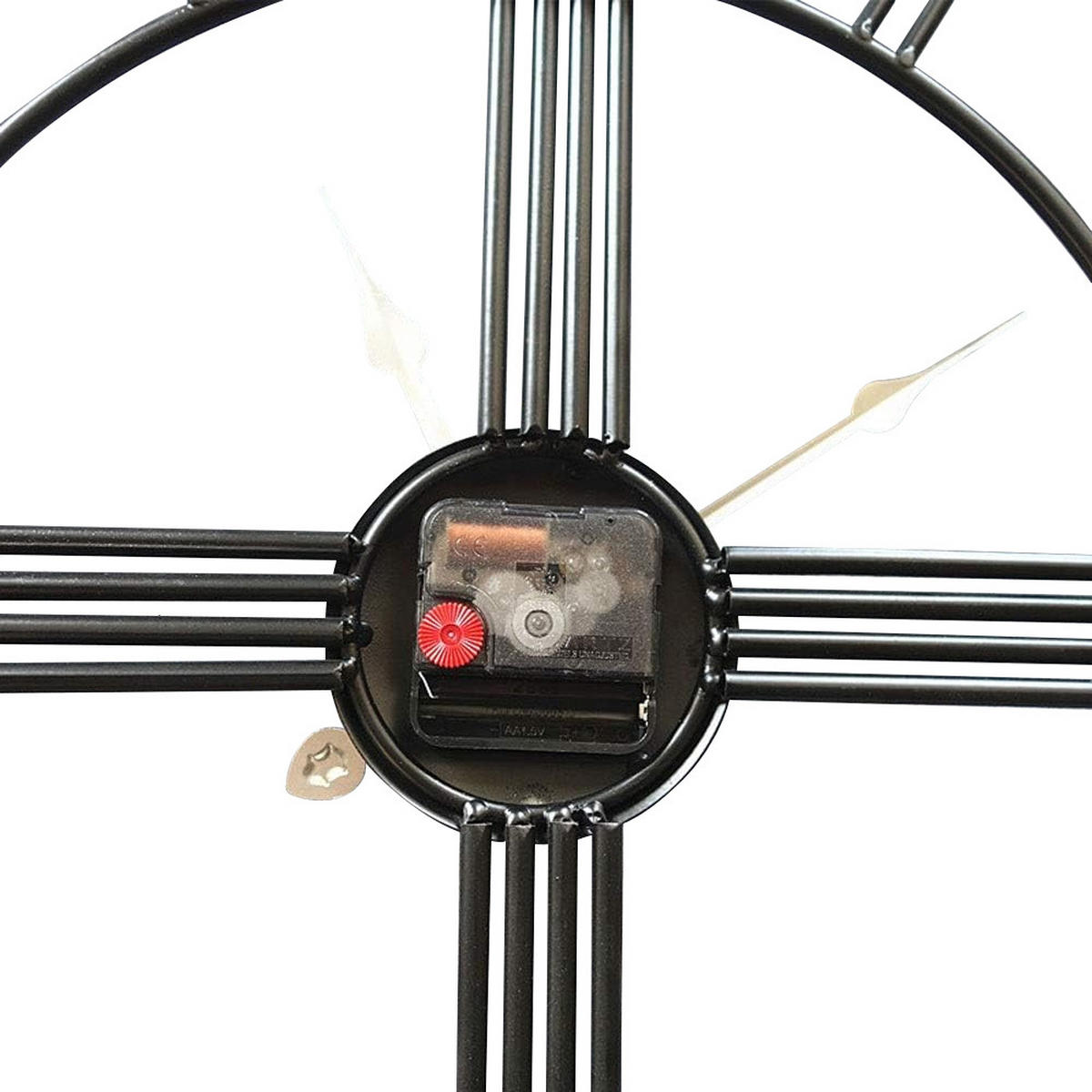 WANDUHR 60 cm Durchmesser Industrie-Stil Metall Schwarz Gold - Goldfarben/Schwarz, Metall (60/3.5/60cm) - Livingandhome