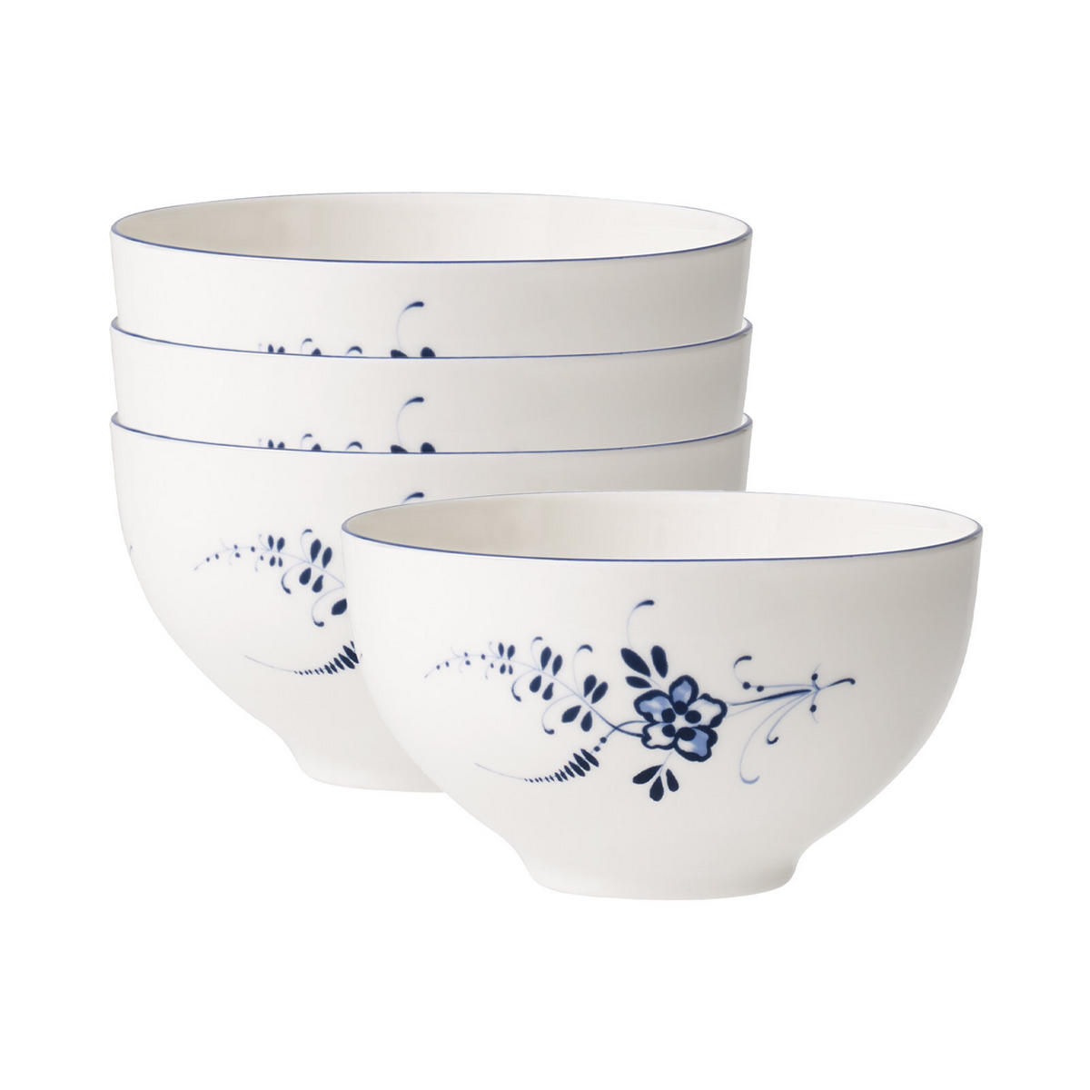 BOLS Vieux Luxembourg weiß-blau ø 13,8 cm 4er Set - Blau/Weiß, Keramik (13.8cm) - Villeroy & Boch