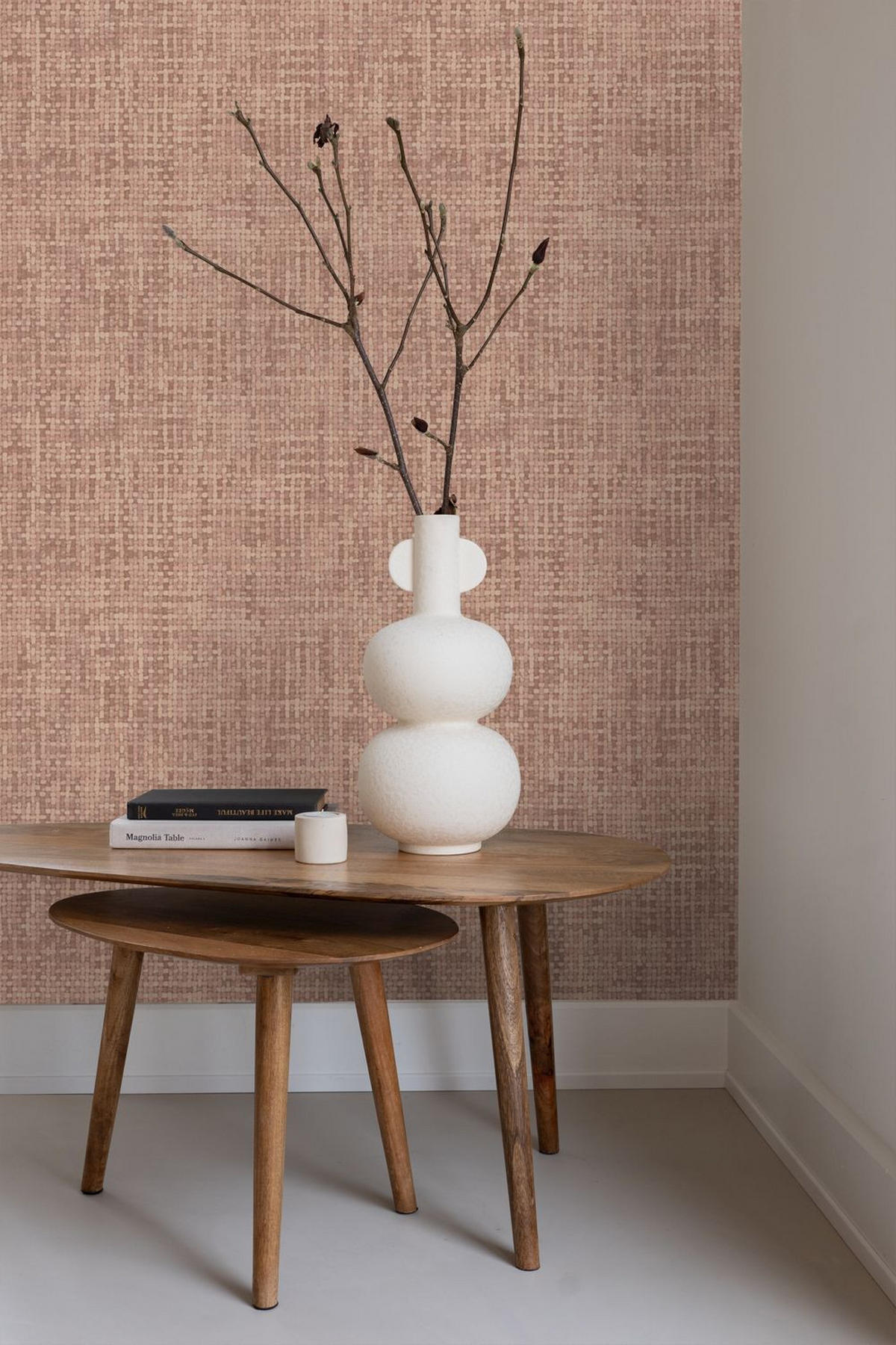 TAPETE Leinen-Optik 50 x 900 cm - Pink, Papier (50/900cm) - Origin Wallcoverings
