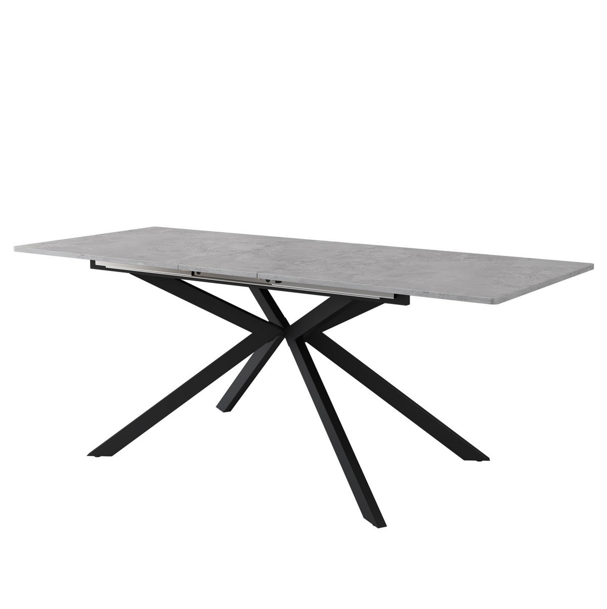ESSTISCH 150/180/70/76 cm in Schwarz-Grau aus MDF, ausziehbar - Grau, Holzwerkstoff (180/70/75.5cm) - Flora Grace