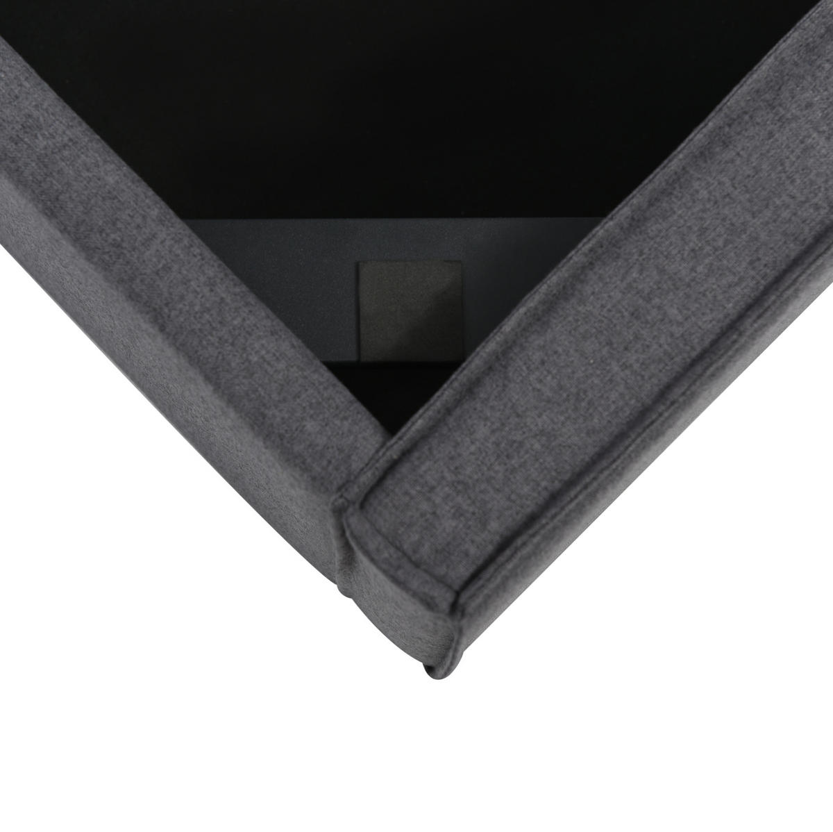 BETT mit Bettkasten 90x200 cm Baumwolle Grau inkl. Matratze - Grau, Metall (90/200cm) - Meubliv
