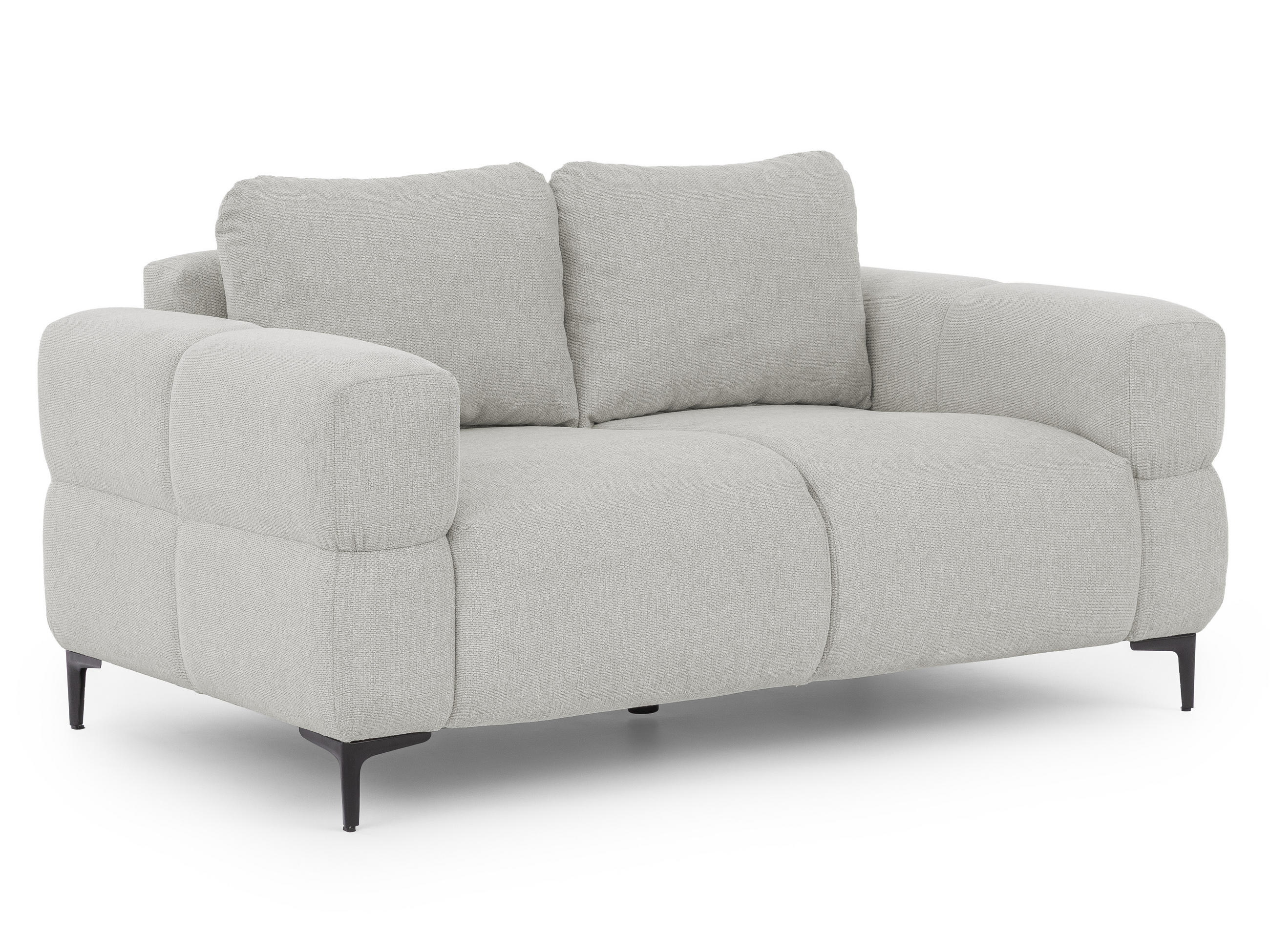 2-SITZER-SOFA Cardea in Bubble-Optik aus weichem Hellgrau Strukturstoff mit hohem Sitzkomfort - Hellgrau/Schwarz, Holz/Textil (154/80/97cm) - S-Style Möbel