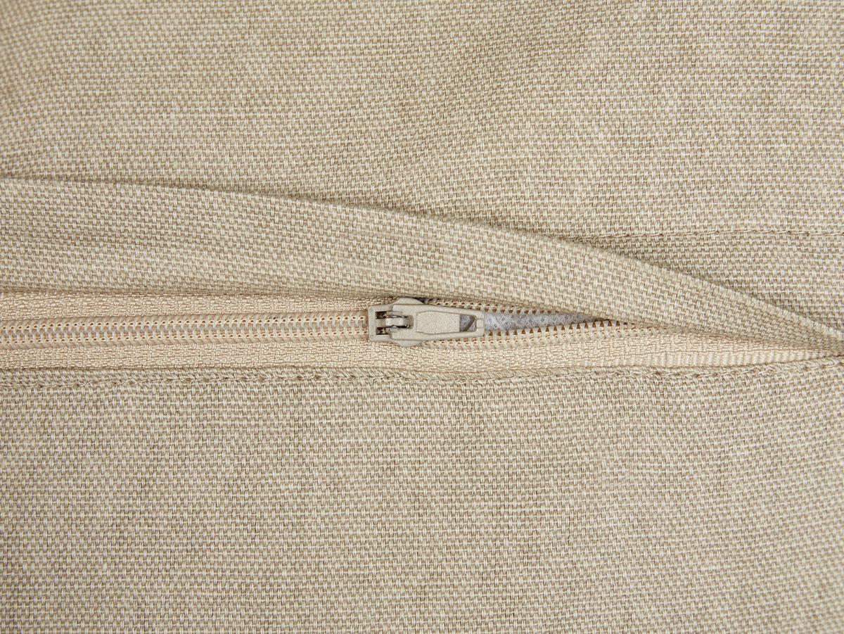 DEKOKISSEN 2er-Set Taupe 45/45 cm Velleia - Taupe/Weiß, Naturmaterialien (45/45cm) - Beliani