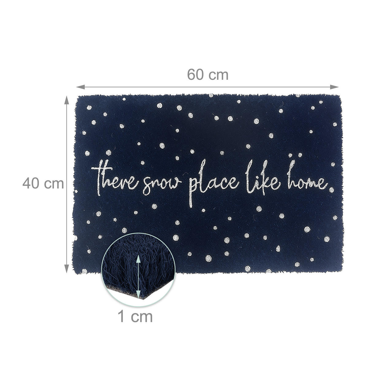 ROHOŽ - tmavě modrá, textil/plast (60/40cm) - Relaxdays